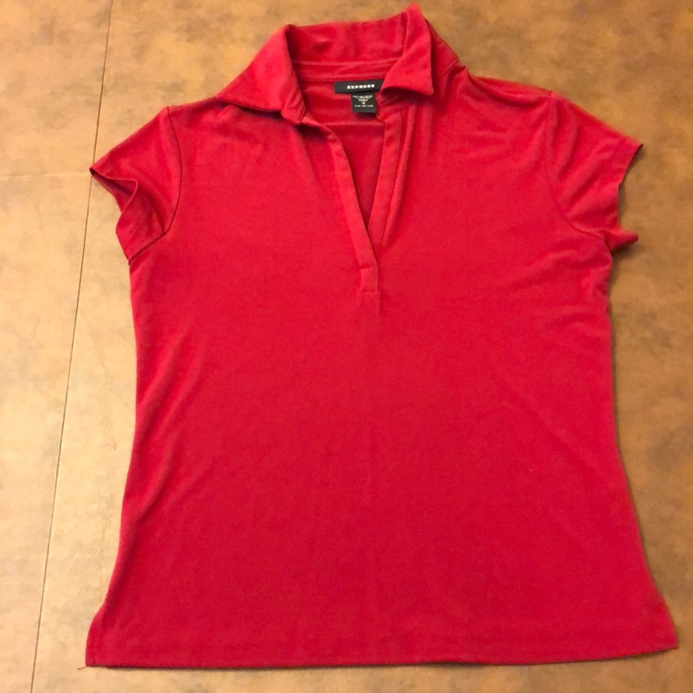 Red Polo Shirt Top